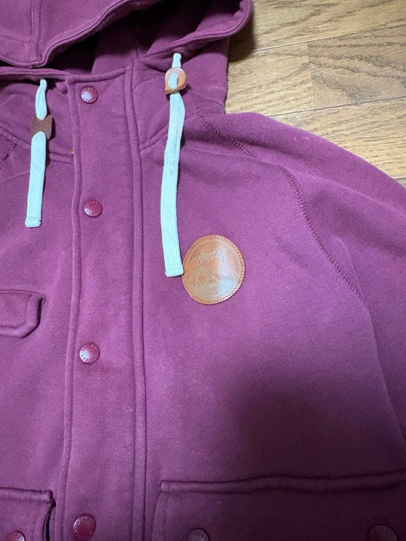 00s Stussy ワインレッド フード付きジャンパー - メルカリ