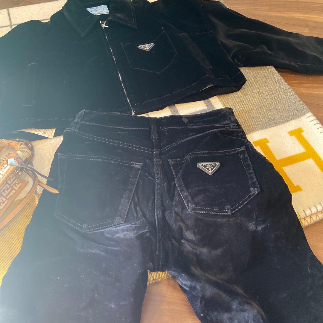 y*屋様 PRADA 5ポケット ベルベット デニム ジーンズ パンツ PRADA（プラダ） 超美品 PRADA 2023年 23AW Velvet Denim Jeans