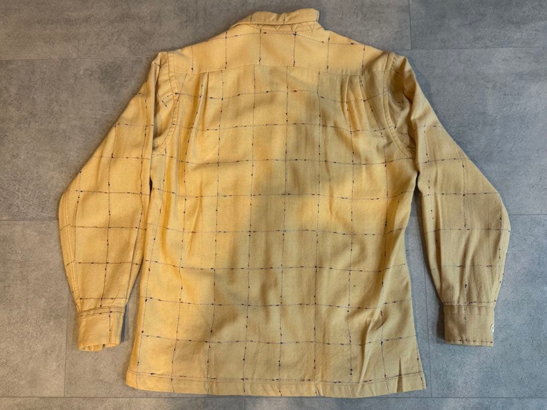 40´S～50´S ヴィンテージ ネップウールシャツ イエロー M 14 1/2