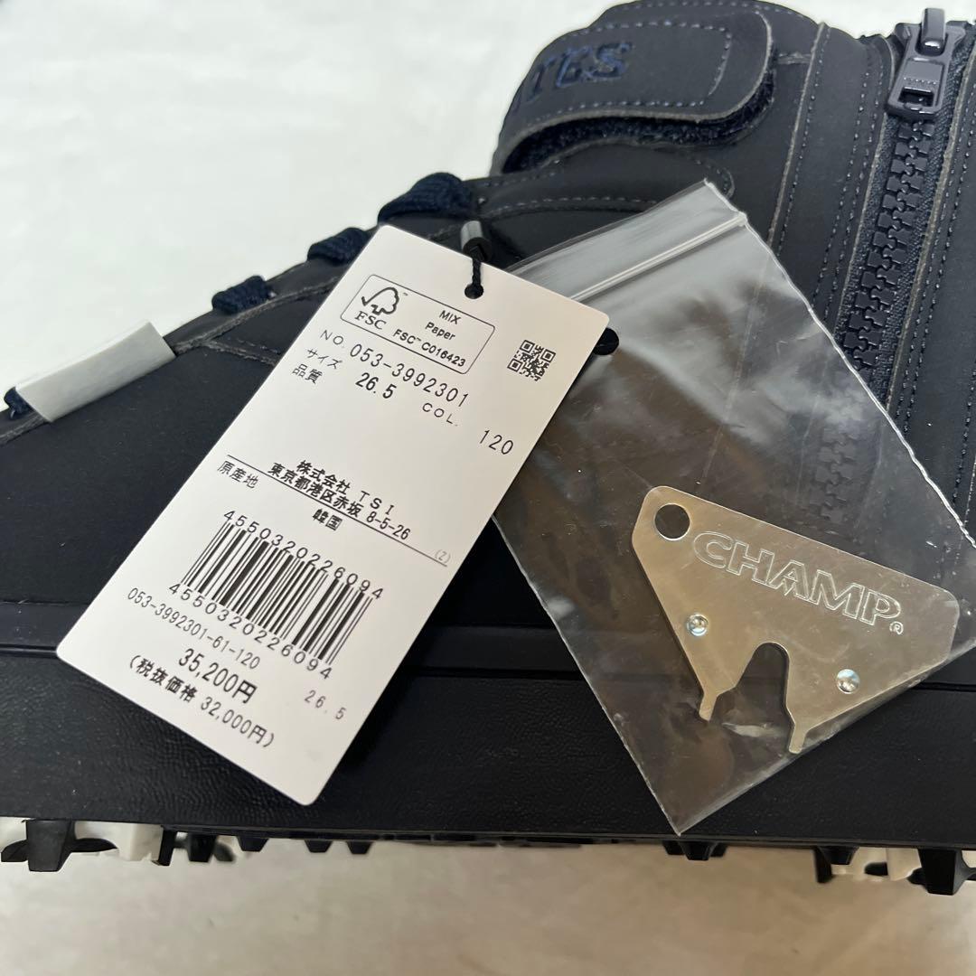 新品 PEARLY GATES ハイカット ゴルフシューズ 紺 26.5cm