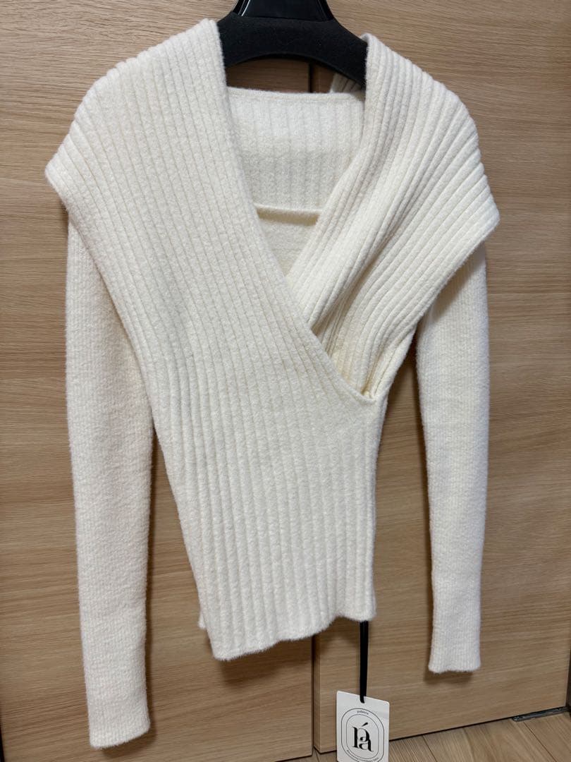 poláura ベルトセットカシュクールオフショルダーニット - メルカリ