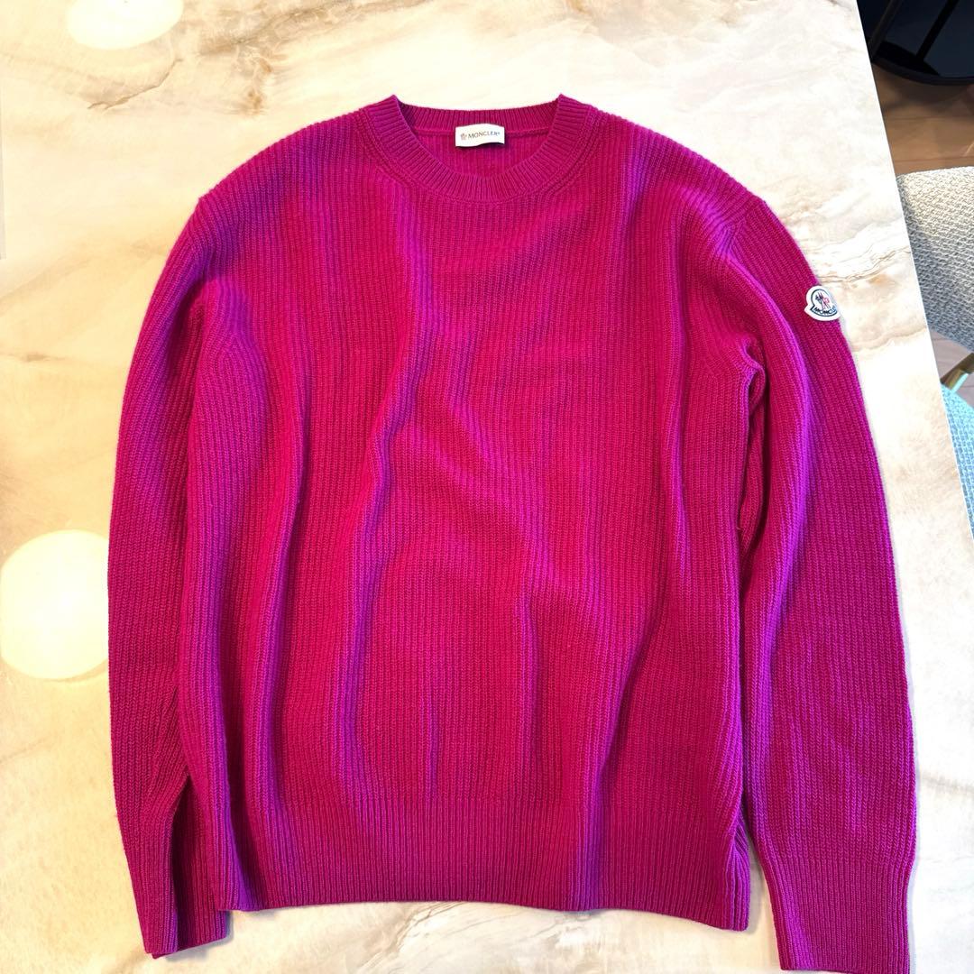 MONCLER メンズ マゼンタ リブ編み セーター - メルカリ