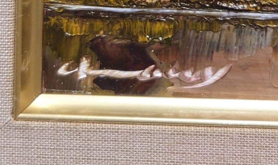 梶木稔】 作家物 サイン 日高牧場 絵画 風景画 油彩 肉筆 油絵 額縁