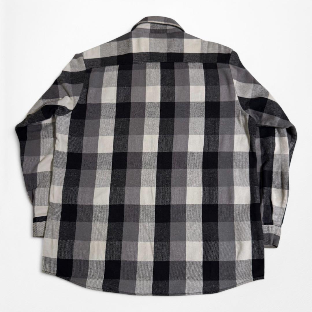 90s FIVE BROTHER 白黒 好配色 ブロックチェック ネルシャツ - メルカリ
