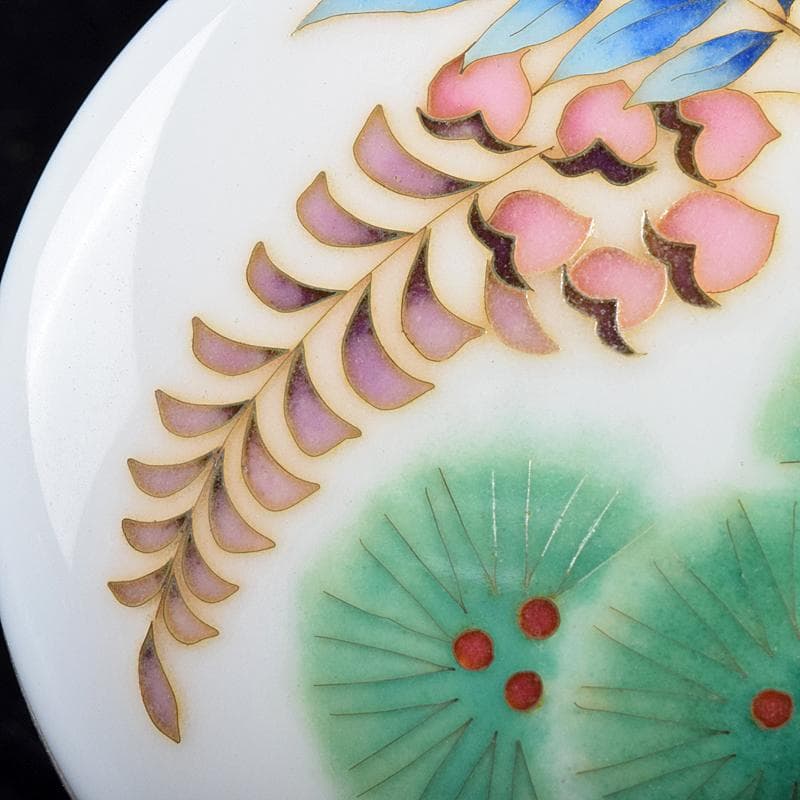 七宝焼 安藤七宝店 藤松紋 盒子蓋物 共箱 M R7693 - メルカリ