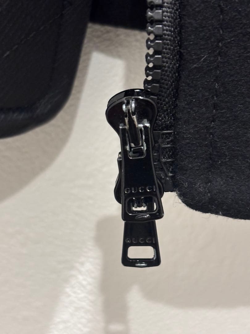 グッチ GUCCI メルトンウール袖レザー 切替ミリタリージャケット