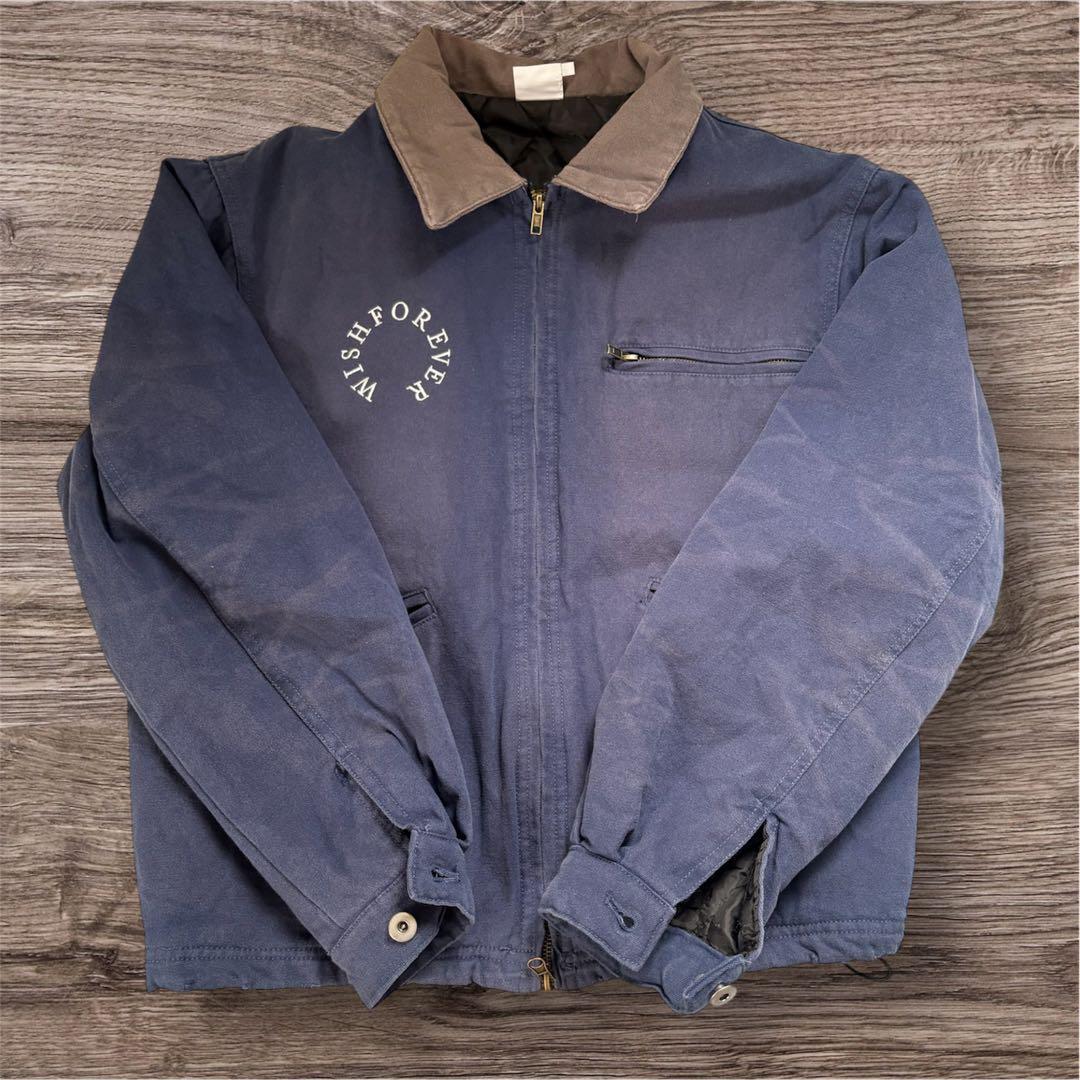 ドローコードビンテージライクショートダックジャケット 紺wishforever