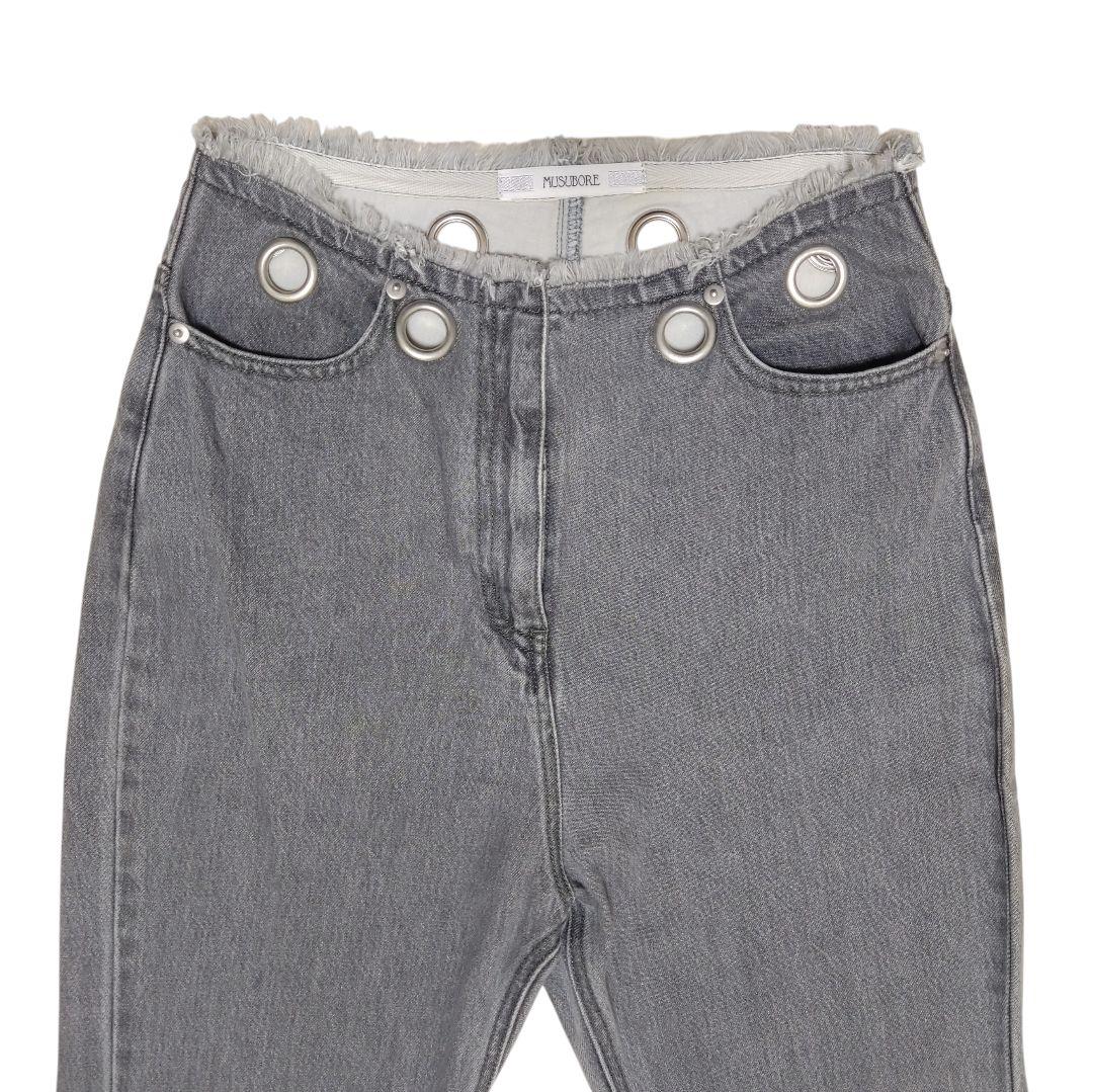 MUSUBORE ムスボレ ハトメデニムパンツ ワイドパンツ - メルカリ