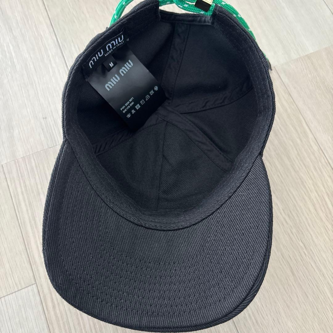MIU MIU ベースボールキャップ ブラック Mサイズ - メルカリ