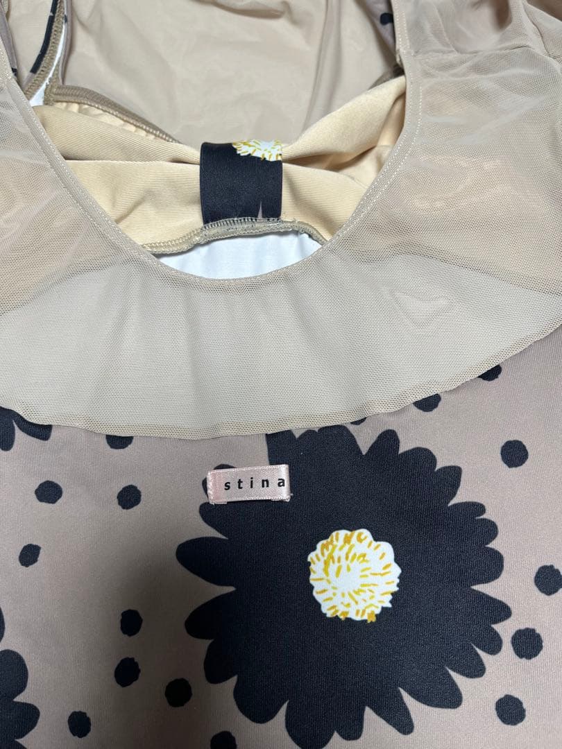 stina 花柄ドット長袖レオタード サイズP - メルカリ