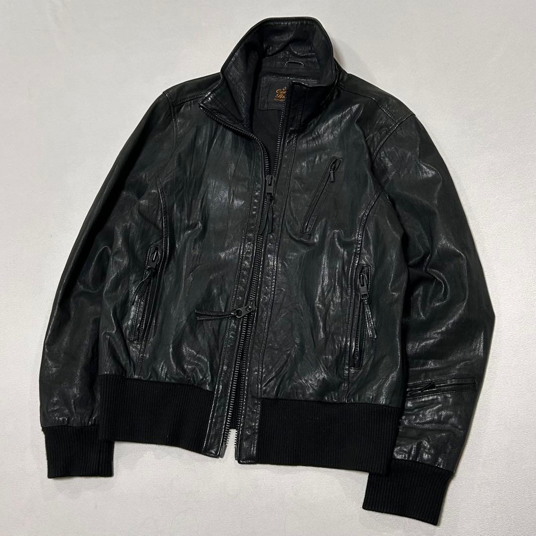 00s ゴートレザー 山羊革 シングルライダース ダブルジップ リブジャン 楽天市場】革ジャン ダブルライダース ジャケット 山羊革 ゴートレザー