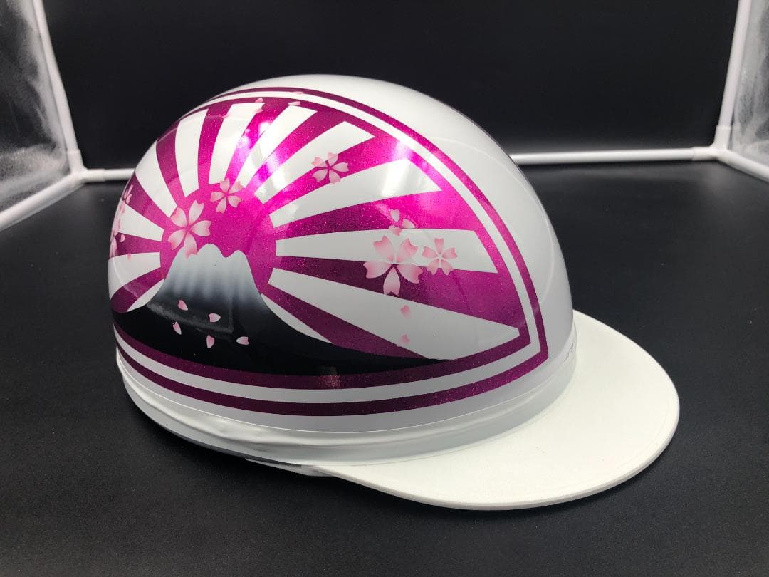 コルク半 カスタム 富士日章 三つボタン ホワイトピンク ラメ 桜 高級