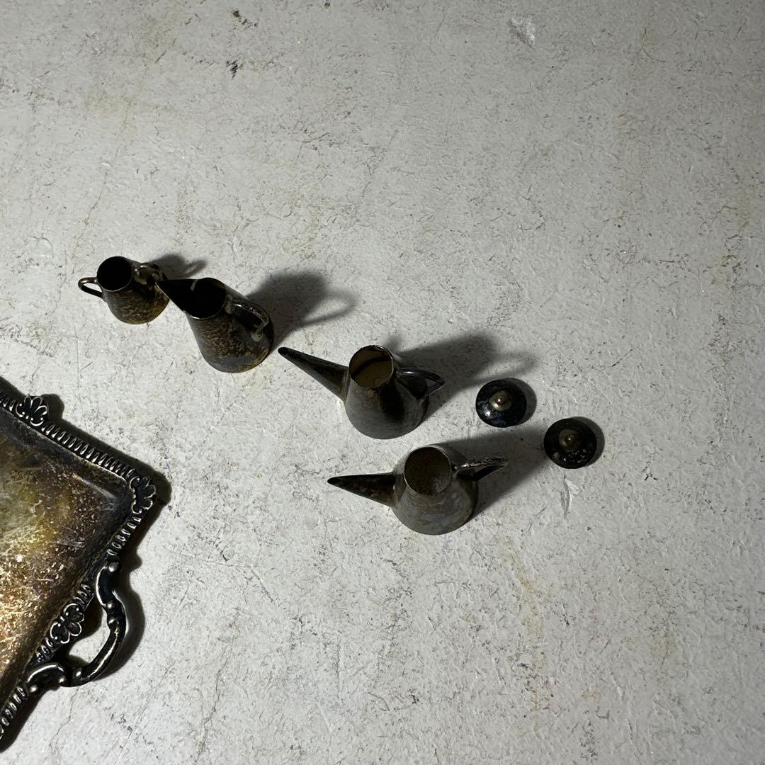 希少 silver 925 刻印 ミニチュア食器 銀食器 ポット 水差し 5点