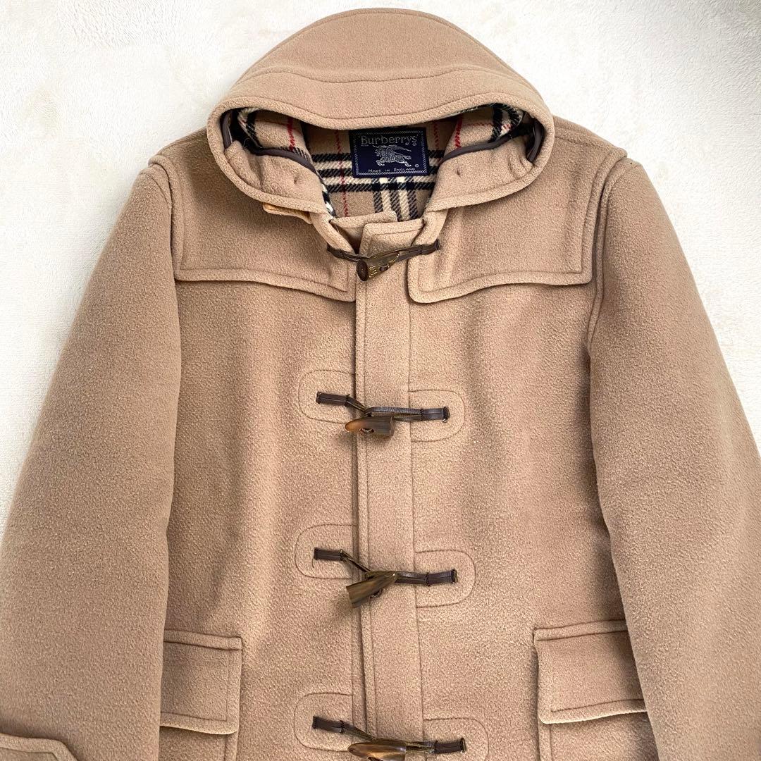 美品】バーバリー 英国製 ダッフルコート フード ノバチェック