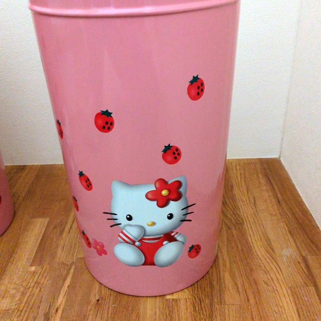 【新品】昭和レトロ　ハローキティ　キティちゃん　スチール缶　ゴミ箱