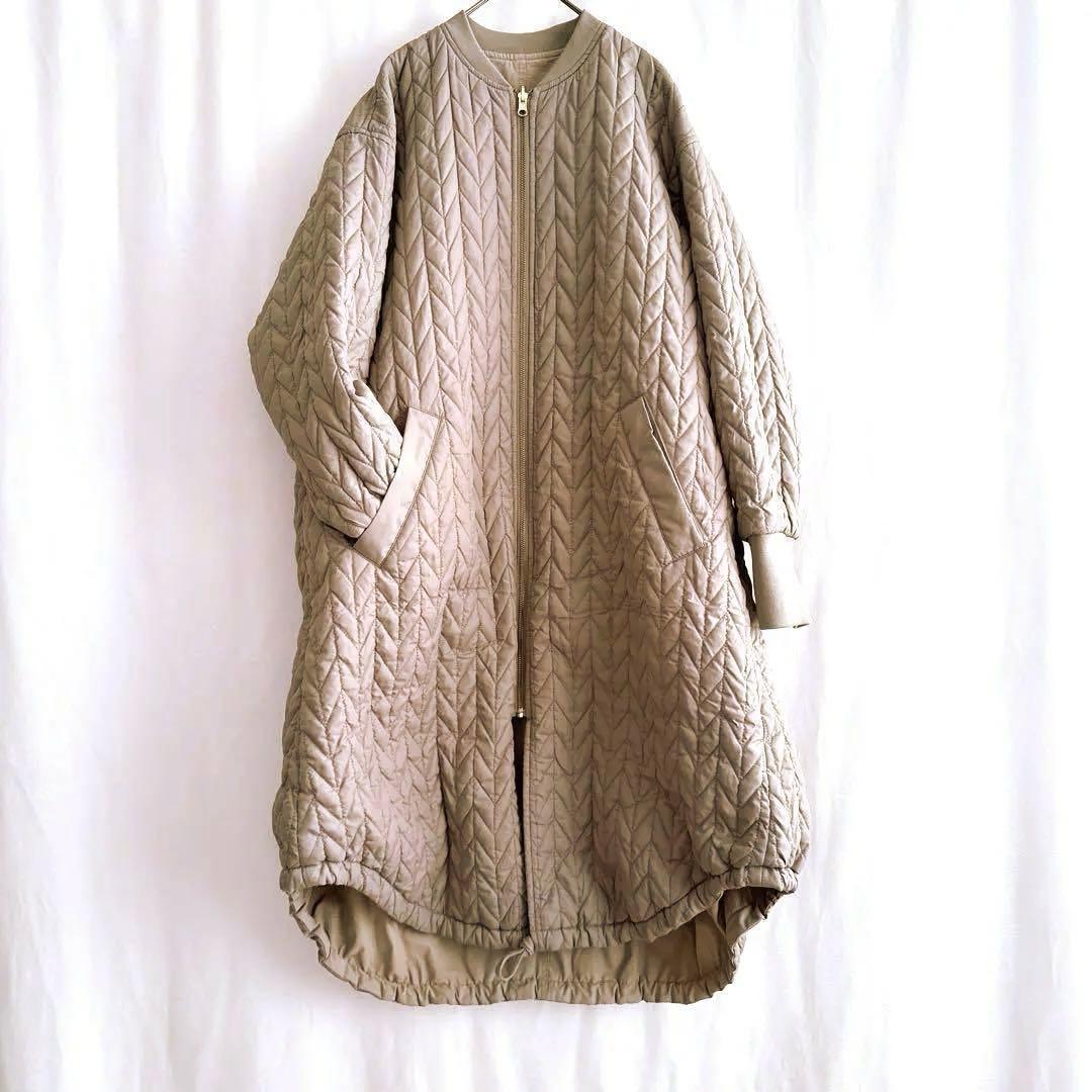チャオパニックティピー リバーシブル キルティング コート ベージュ