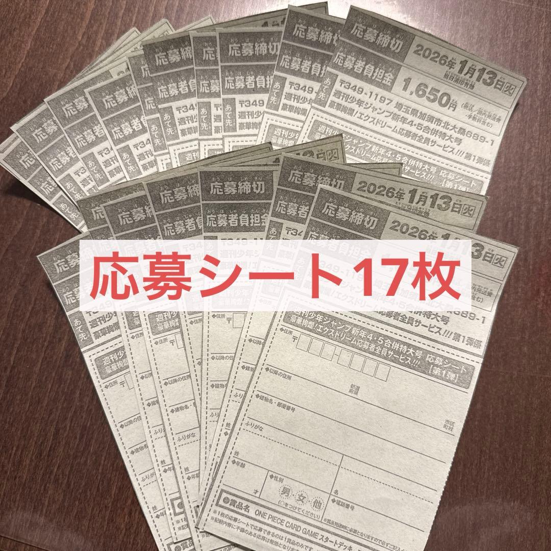 ジャンプ新年4.5合併特大号 応募者全員サービス ワンピースカード 応募