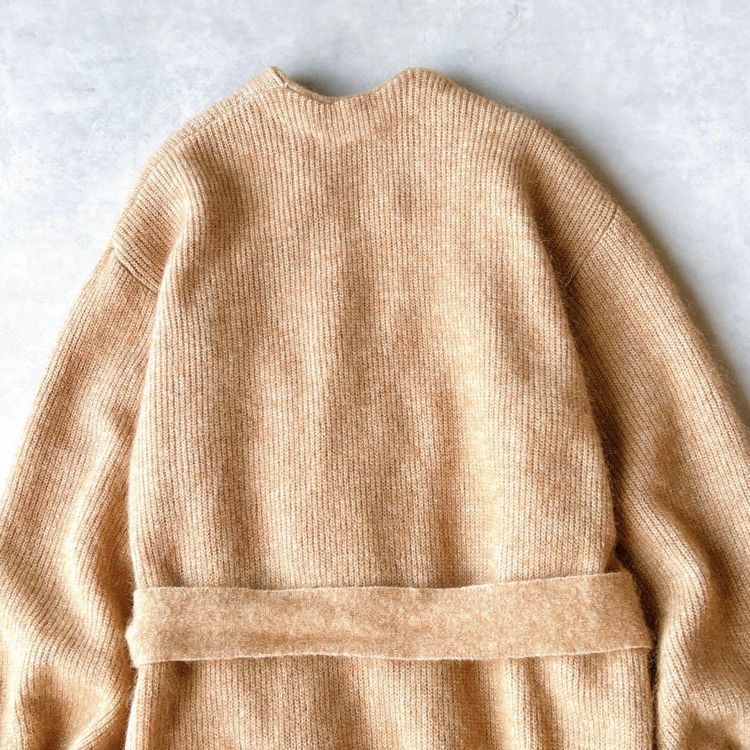 定価2.9万☆美品☆エトレトウキョウ モヘヤ ロングニットコート ベルト付き