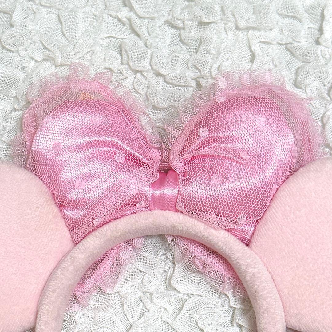希少】【美品】ディズニー ミニー カチューシャ イヤリング リボン
