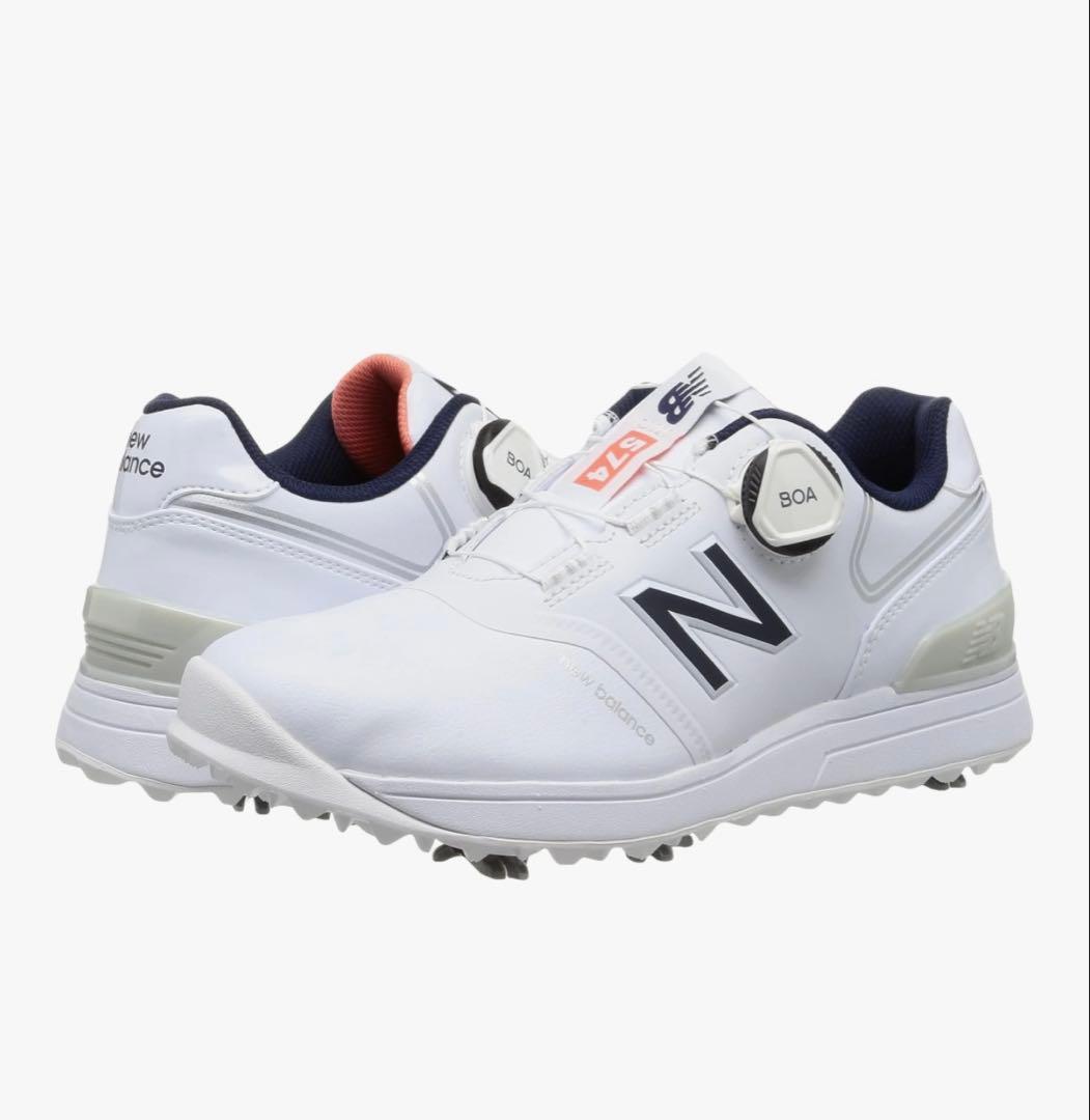 23.5cm New Balance 574 ゴルフシューズ BOAシステム