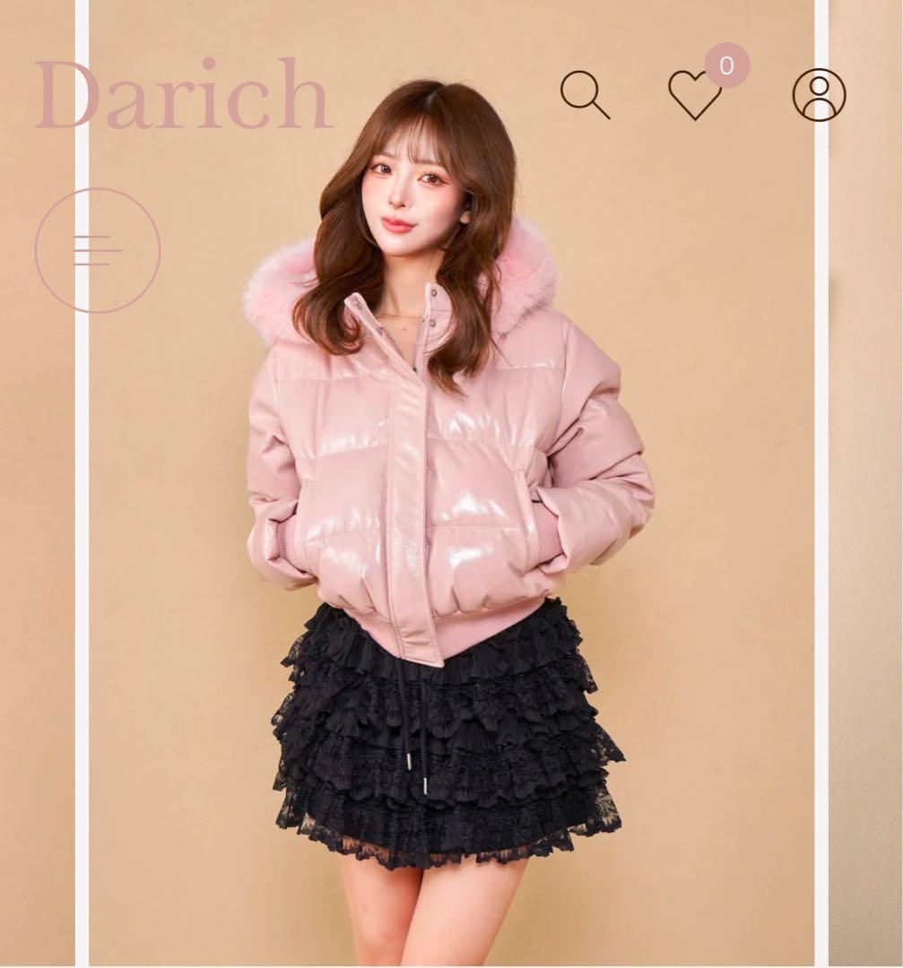 新品未使用タグ付【Darich】フェイクパテントレザーダウンジャケット