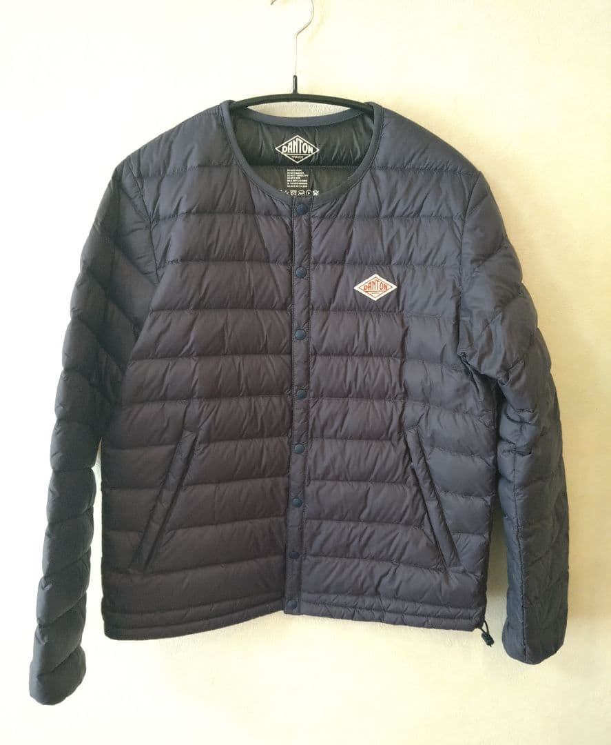 美品 ダントン DANTON インナーダウン 34 ネイビー レディース 紺色