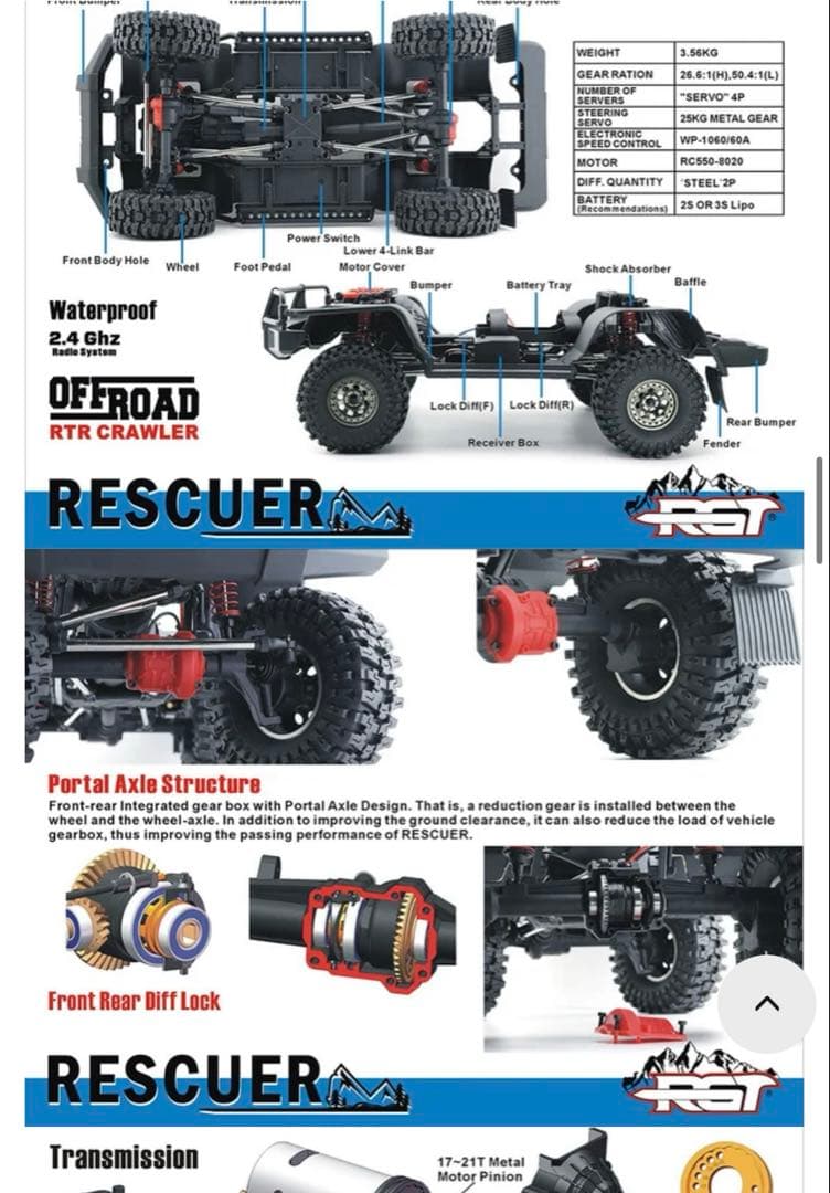 RGT 1/10 RCEX86190 LC76 スケールクローラー