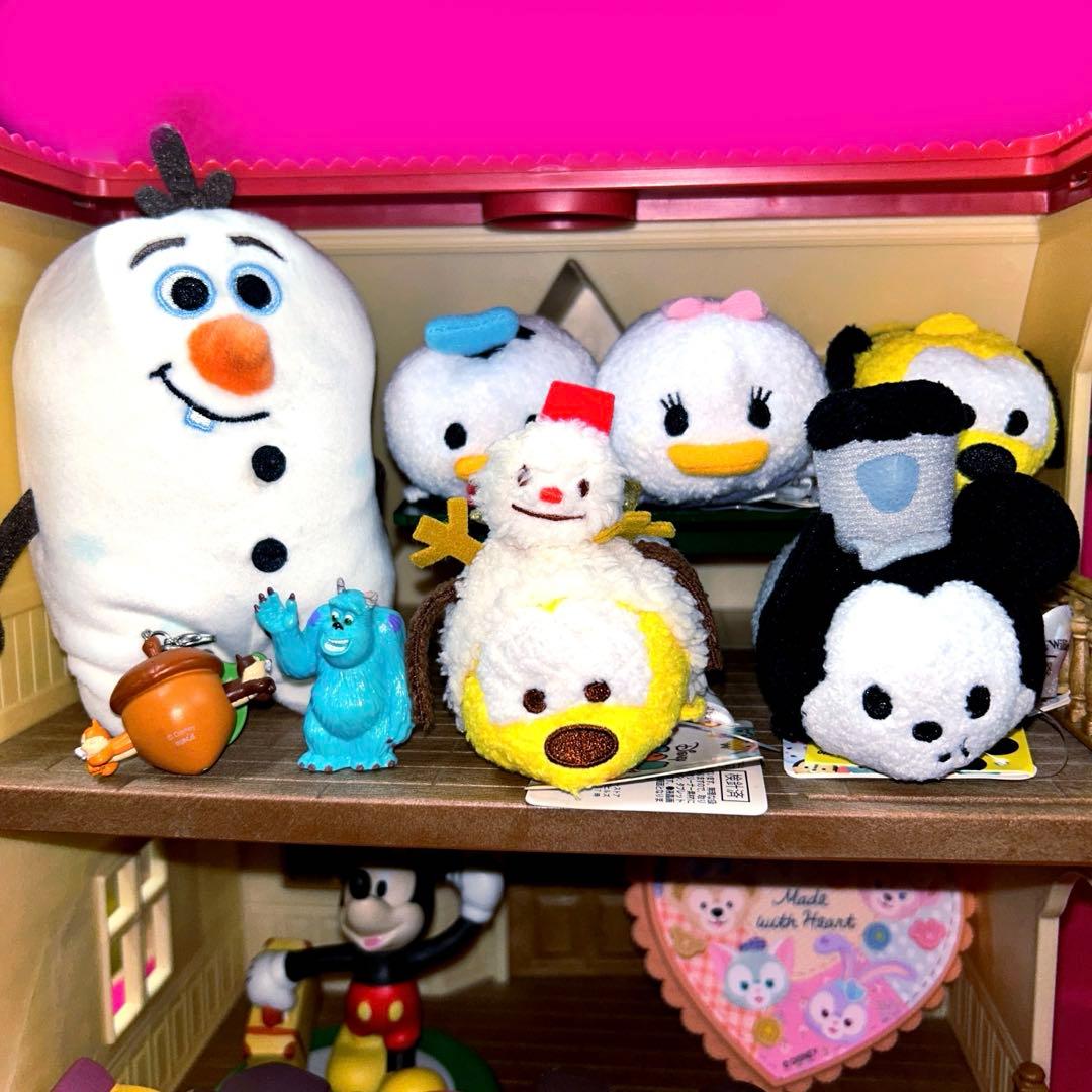 ディズニーぬいぐるみツムツム　オラフ　ポップコーンバケット　シルバニアお家セット