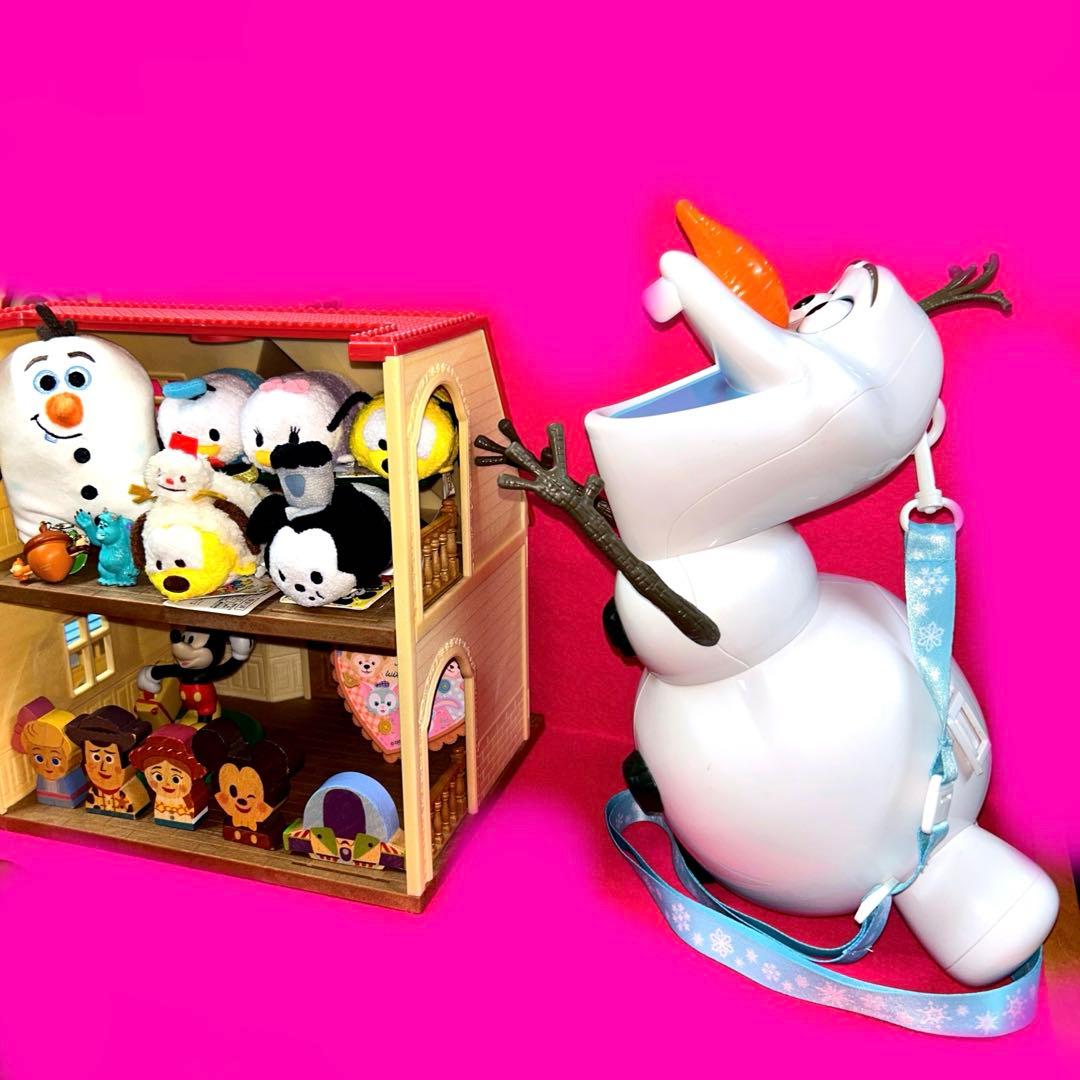 ディズニーぬいぐるみツムツム　オラフ　ポップコーンバケット　シルバニアお家セット