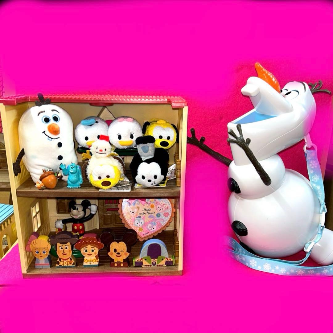 ディズニーぬいぐるみツムツム　オラフ　ポップコーンバケット　シルバニアお家セット