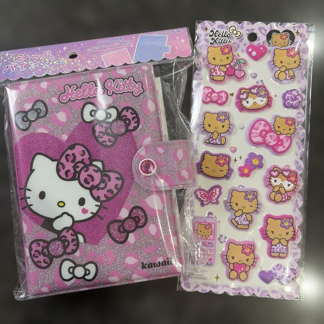 ハローキティ ギャルキティ シール帳 シールバインダー ヒョウ柄 6穴