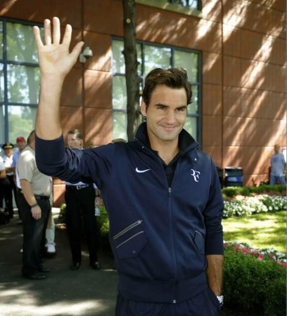 激レア NIKE ナイキ RFジャケット 2010全米 フェデラー ネイビー M