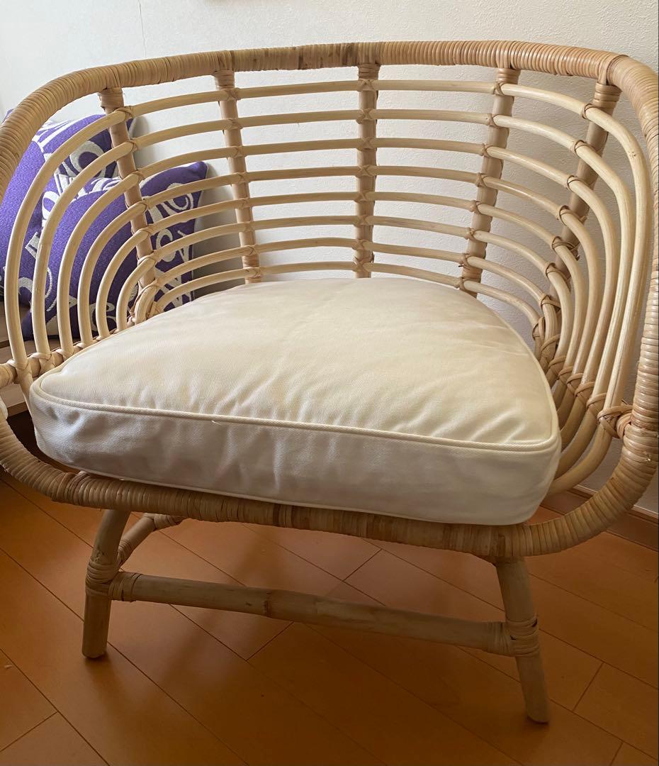 IKEA BUSKBO ブスクボー パーソナルチェア,籐 発送OK、引き取り値引