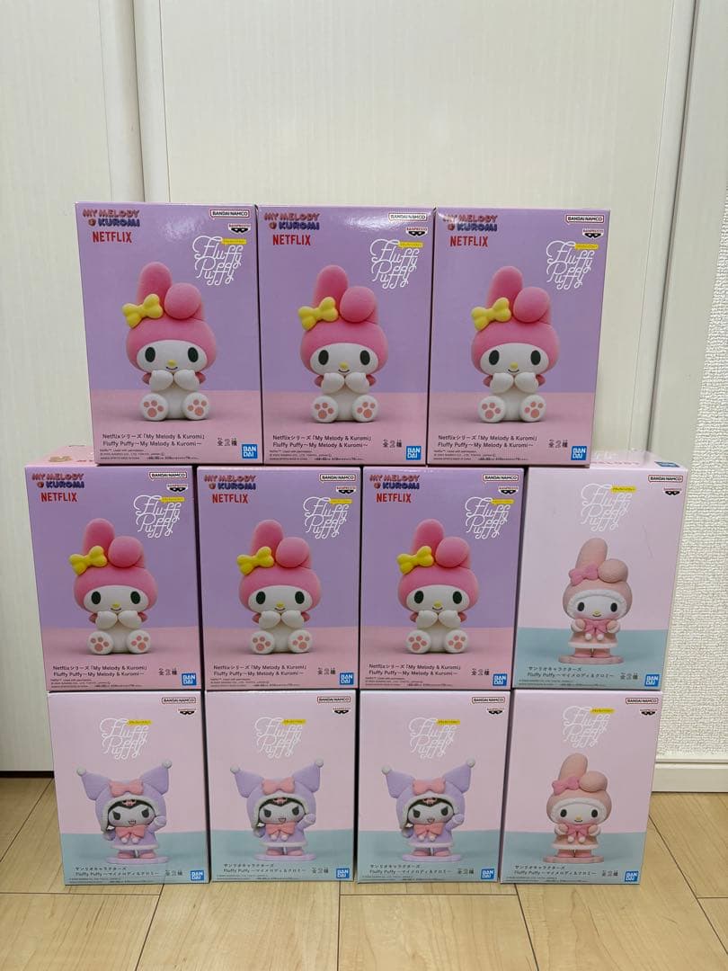 フラッフィーパフィ フィギュア 11体セット クロミ　マイメロ Netflixシリーズ『My Melody ＆ Kuromi』より、マイメロディとクロミが