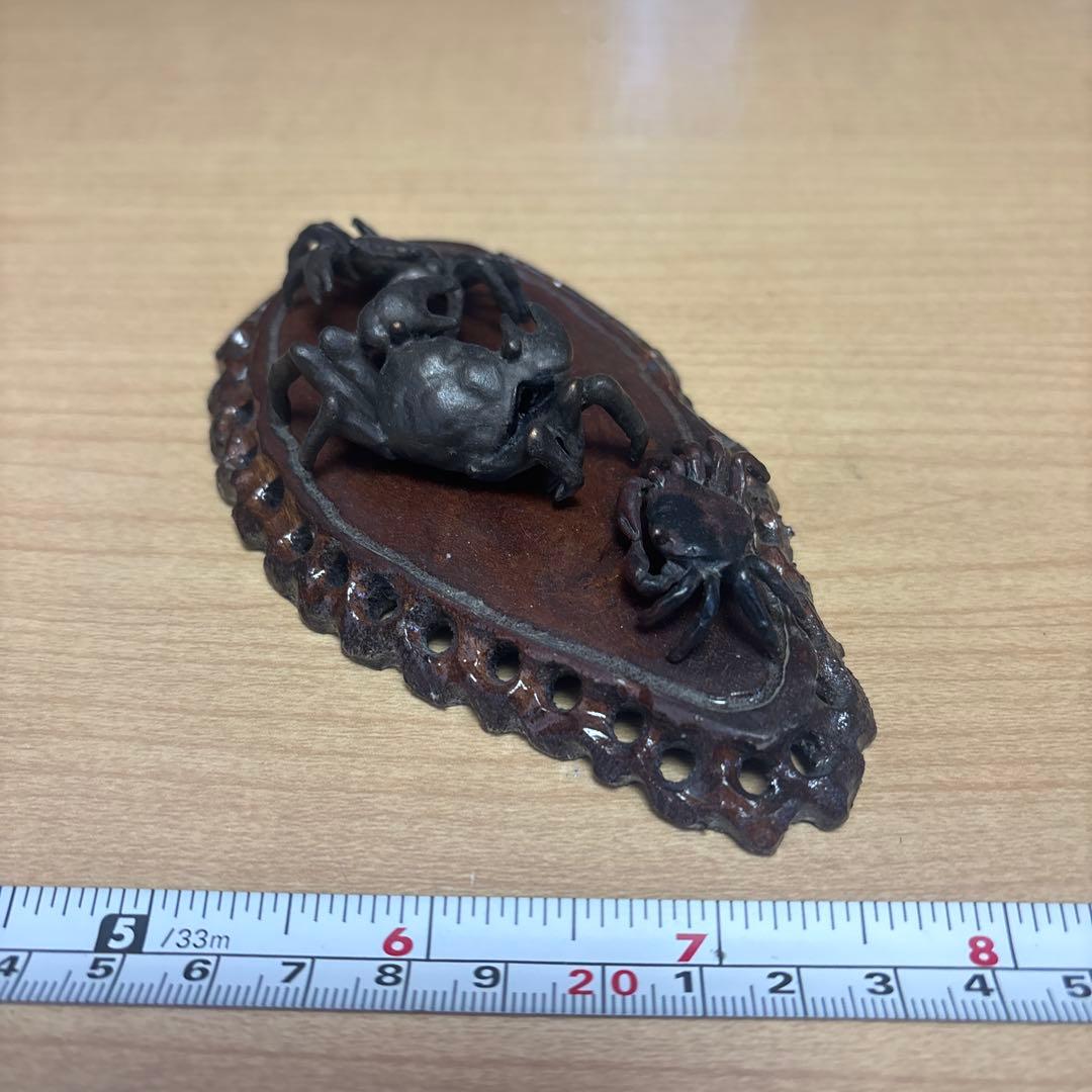 蟹3匹 台座付き 銅製 添配 インテリア 小物 盆栽 - メルカリ