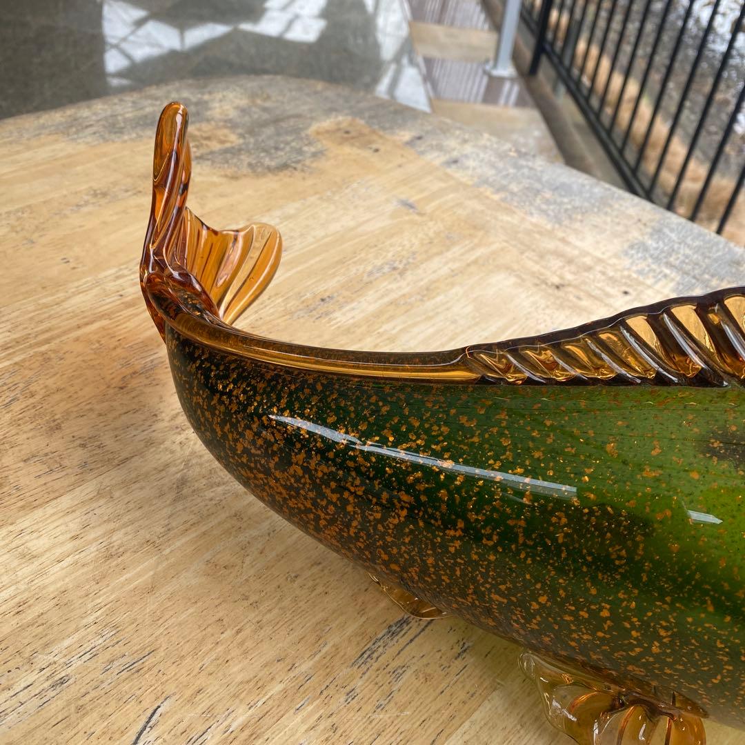 鯉 錦鯉 ガラス製 装飾品 置物 長さ42cm 重さ3.1kg - メルカリ