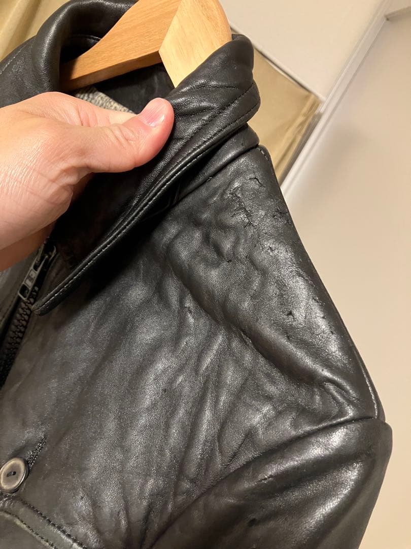 r*u様 ナンバーナイン リブレザー07aw 傷あり - メルカリ