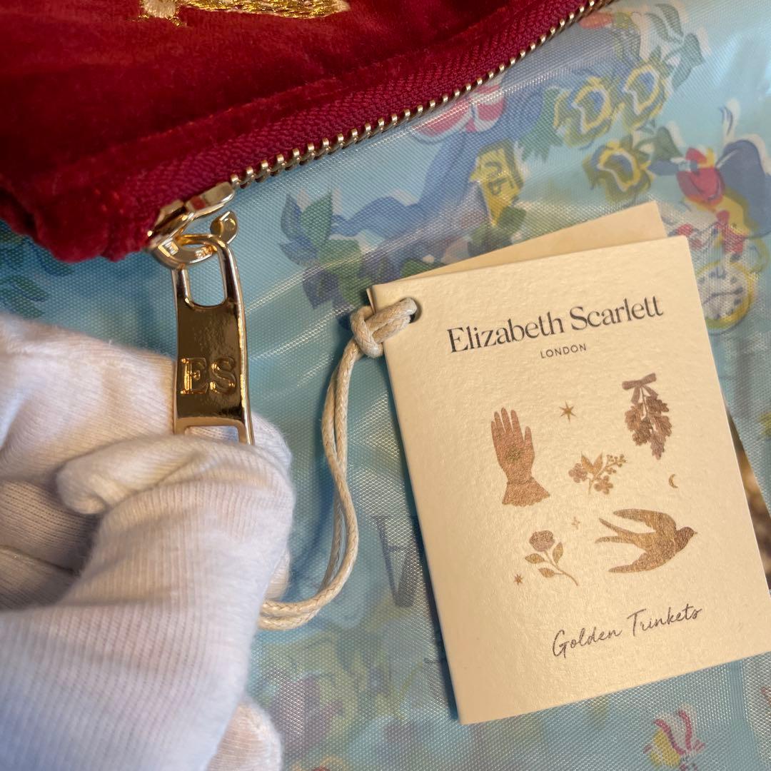 Elizabeth Scarlett ボルドー刺繍ポーチ エブリデイポーチ