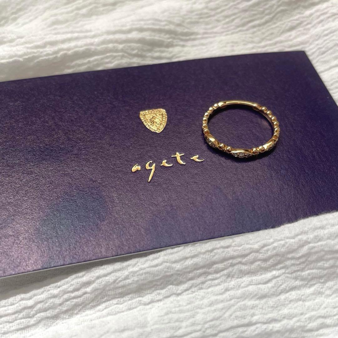 美品】agete アガット K10 7号 ダイヤモンド カルムリング - メルカリ