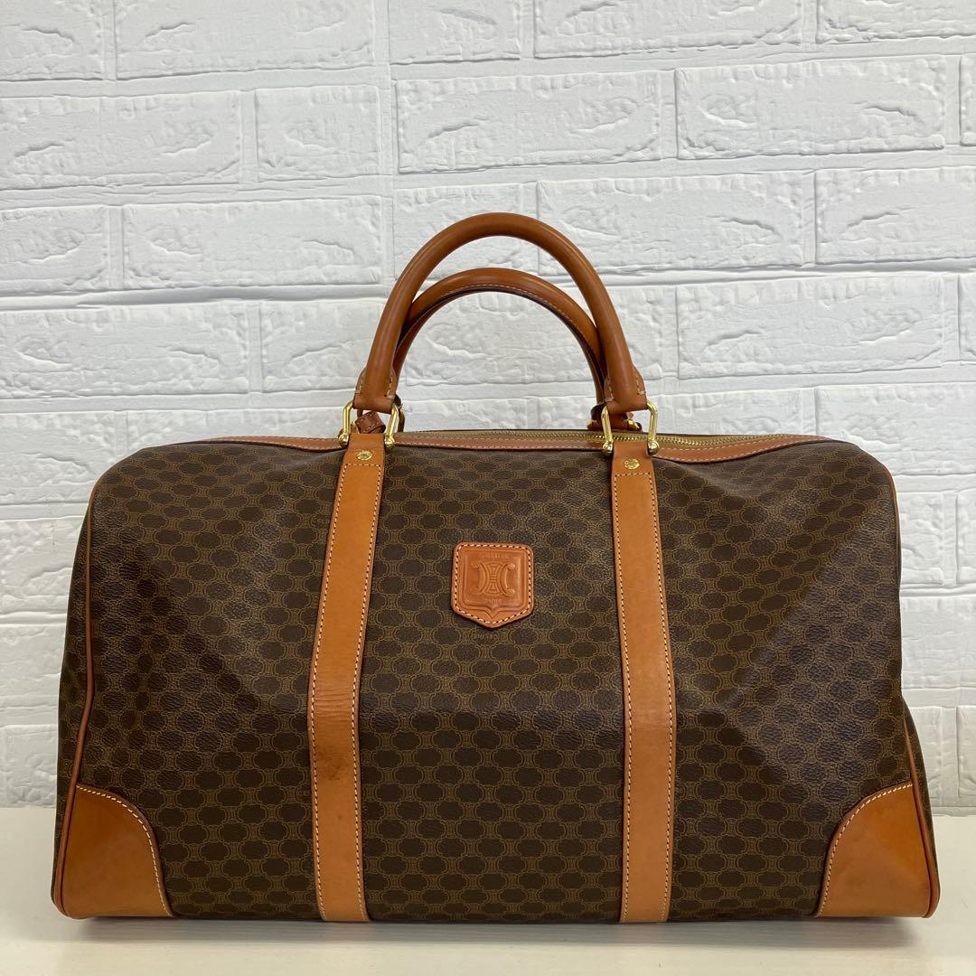 CELINE　ボストンバッグ　マカダム柄　ブラウン　南京錠付き　2940 CELINEマカダム柄マイクロミニボストンバッグ | kaluas