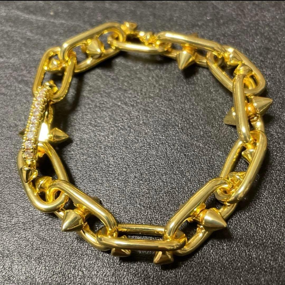 【し】★スパイクブレスレット　ゴールド　金/登坂広臣/OMI/着用/タイプ K18イエローゴールド スパイクブレスレット 18cm 1.0mm | ネックレス