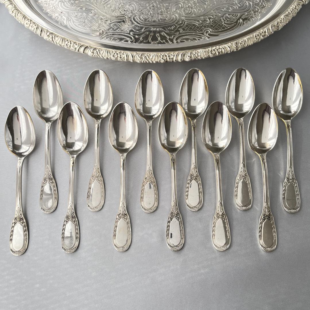 【仏蘭西】 帝政様式 コーヒースプーン 12本 14.5cm