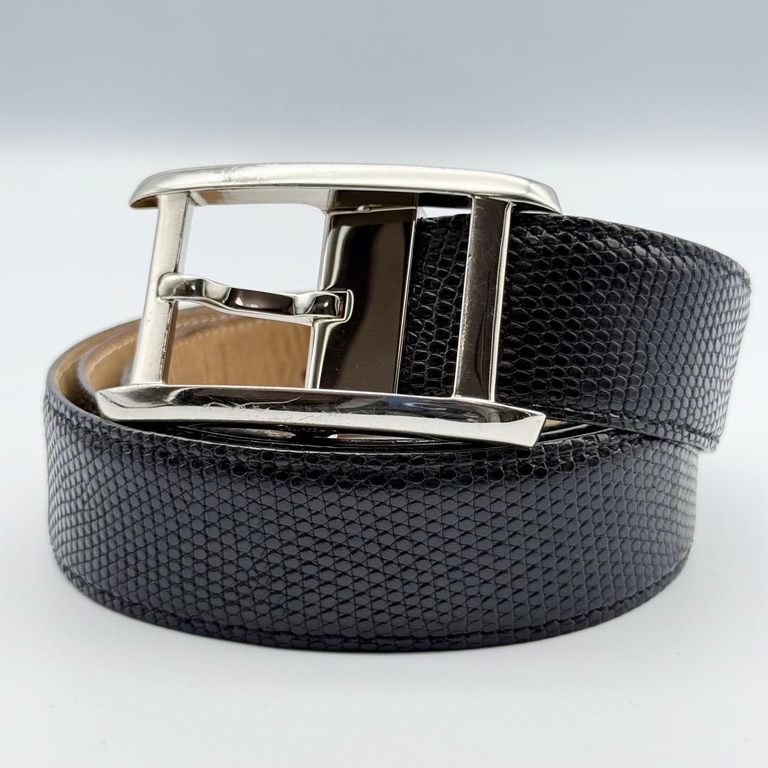 ✨良品✨カルティエ ベルト タンク 純正革 メンズ ビジネス シルバー金具 カルティエ タンク ベルト レザー×メタル ブラック×ブラウン