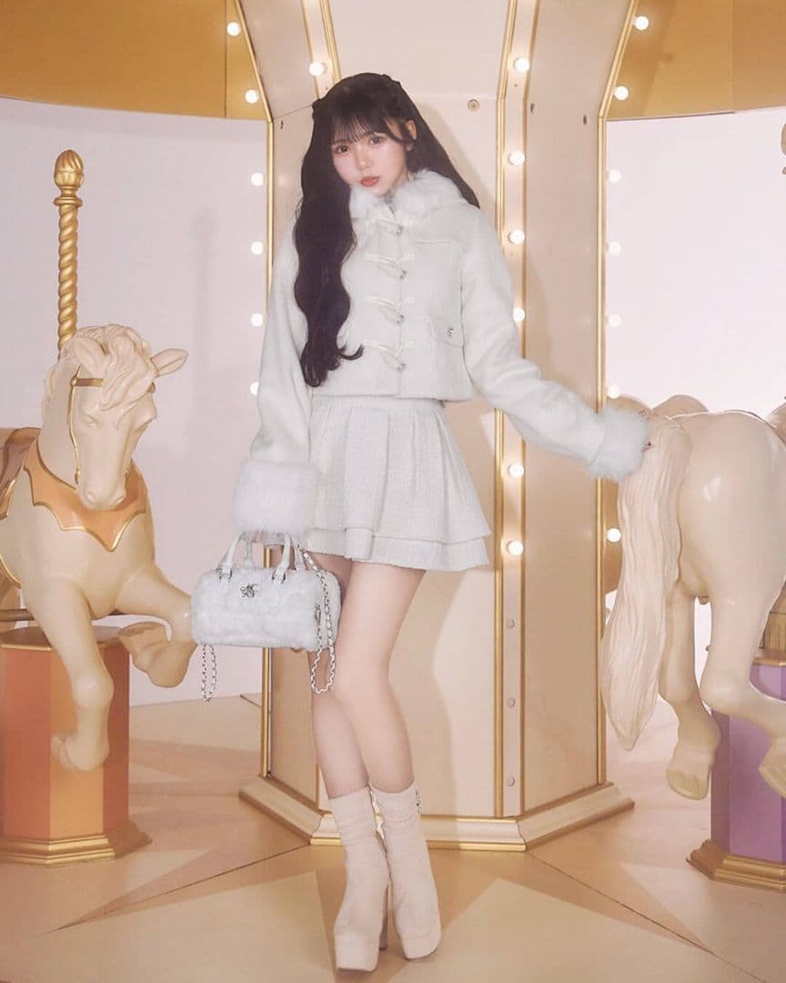 ミシェルマカロン ファーショートダッフルコート - メルカリ