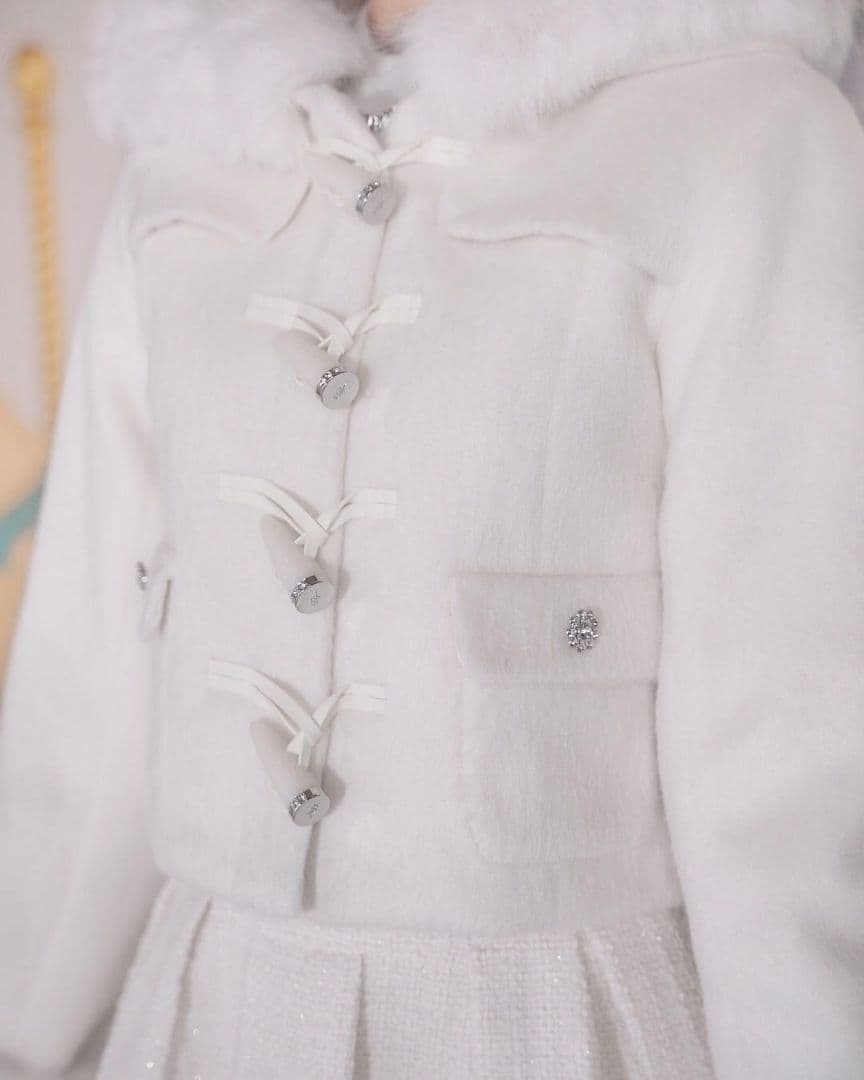 ミシェルマカロン ファーショートダッフルコート - メルカリ