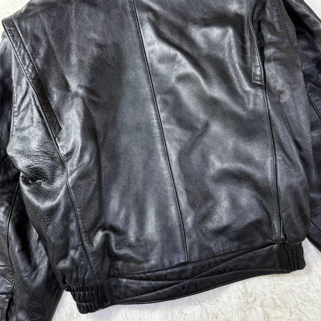 美品】90s A-2 ブラックレザー フライトジャケット L 羊革 短丈 - メルカリ