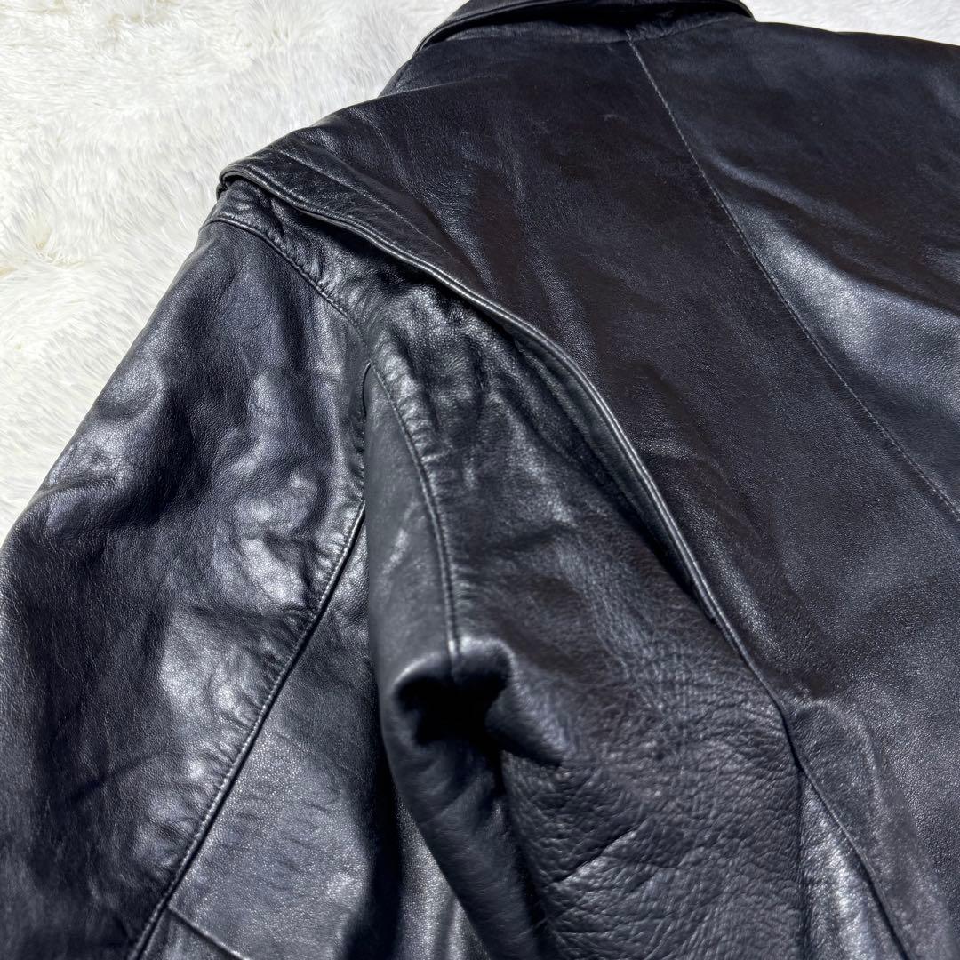 美品】90s A-2 ブラックレザー フライトジャケット L 羊革 短丈 - メルカリ