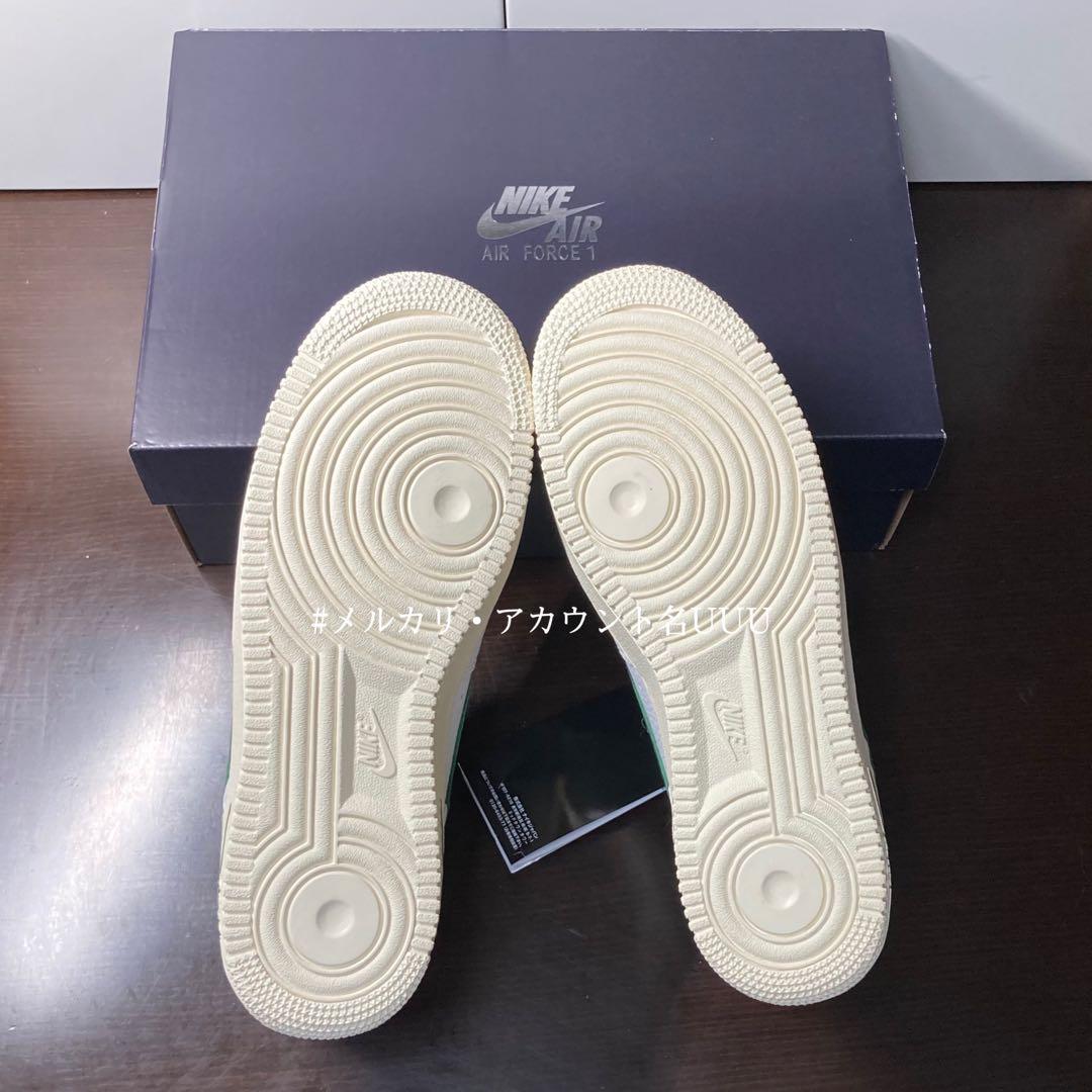 新品27cm】NIKE エアフォース1ホワイト/グリーン/ココナッツミルク