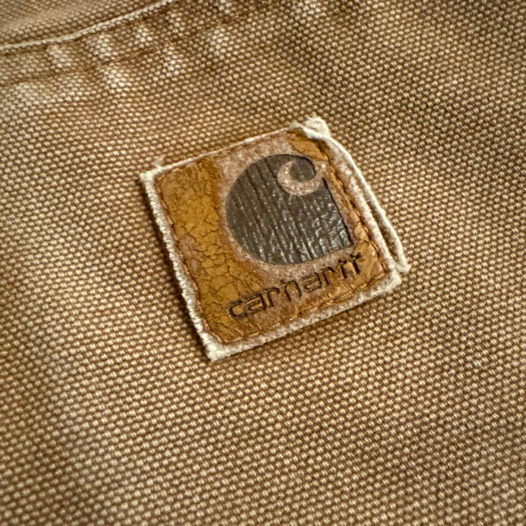 古着 カーハート アクティブジャケット ベージュ フェード ダック生地