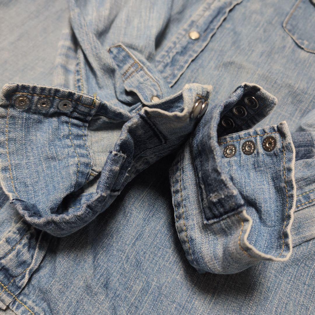 レミレリーフ REMI RELIEF メタルスタッズ デニムシャツ XL スカル